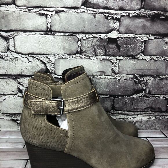 Rockport Cobb Hill Gray Taupe Ankle Strap Wedge Booties Women’s Sz 10M US/41.5EU - Picture 7 of 15